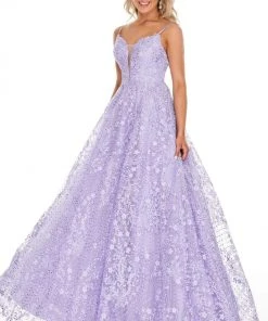 Rachel Allan Prom - 7078 Embroidered Deep V-Neck Tulle Ballgown Formal Gowns 10 Rachel Allan Prom - 7078 Embroidered Deep V-Neck Tulle Ballgown Formal Gowns