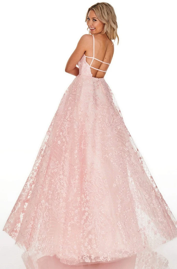 Rachel Allan Prom - 7078 Embroidered Deep V-Neck Tulle Ballgown Formal Gowns 5 Rachel Allan Prom - 7078 Embroidered Deep V-Neck Tulle Ballgown Formal Gowns