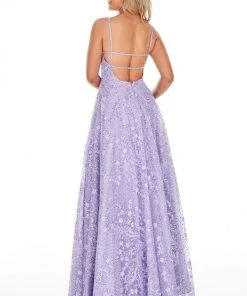 Rachel Allan Prom - 7078 Embroidered Deep V-Neck Tulle Ballgown Formal Gowns 11 Rachel Allan Prom - 7078 Embroidered Deep V-Neck Tulle Ballgown Formal Gowns