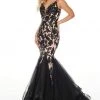 Rachel Allan Prom - 7096 Sequined Plunging V-Neck Mermaid Dress