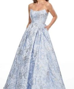 Formal Gowns Rachel Allan Prom - 7104 Semi-Scoop Metallic Ballgown