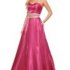 Formal Gowns Rachel Allan Prom - 7106 Two Piece Beaded Satin A-Line Dress