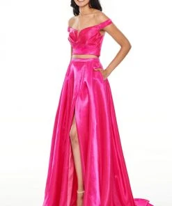 Rachel Allan Prom - 7185 Two Piece Off-Shoulder A-Line Gown