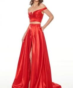 Rachel Allan Prom - 7185 Two Piece Off-Shoulder A-Line Gown