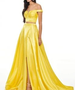 Rachel Allan Prom - 7185 Two Piece Off-Shoulder A-Line Gown