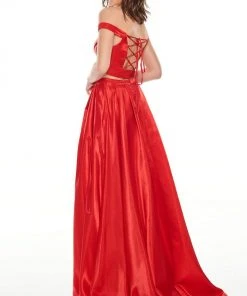 Rachel Allan Prom - 7185 Two Piece Off-Shoulder A-Line Gown