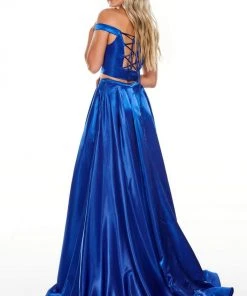 Rachel Allan Prom - 7185 Two Piece Off-Shoulder A-Line Gown