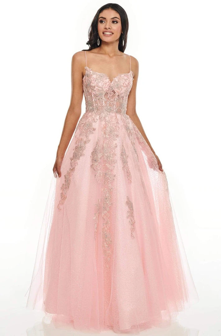 Rachel Allan Prom - 7207 Beaded Lace Applique Corset Gown 4 Rachel Allan Prom - 7207 Beaded Lace Applique Corset Gown