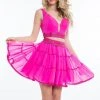 Rachel Allan Short - 4452 Two Piece Chiffon Ruffled Dress 1 Rachel Allan Short - 4452 Two Piece Chiffon Ruffled Dress