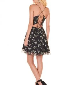 Rachel Allan Shorts - 4026 Sweetheart Embroidered A-Line Mini Dress