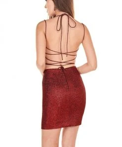 Cocktail Dresses Rachel Allan Shorts - 4081 Two-Piece Metallic Short Sheath Dress