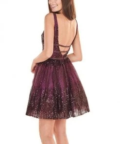 Rachel Allan Shorts - 4108 Sexy V-Neck Embellished A-Line Mini Dress 7 Rachel Allan Shorts - 4108 Sexy V-Neck Embellished A-Line Mini Dress