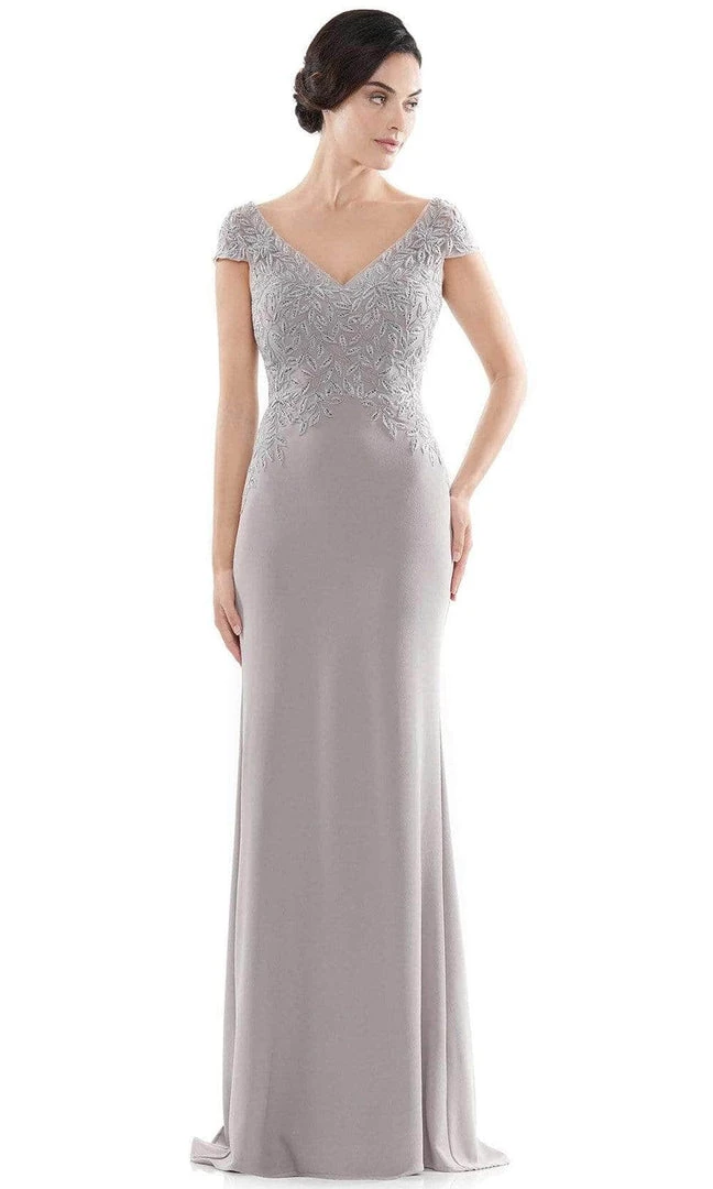 Rina Di Montella - Embroidered Faille Sheath Dress RD2718 - 1 Pc Light Mauve In Size 10 Available Formal Gowns 3 Rina Di Montella - Embroidered Faille Sheath Dress RD2718 - 1 Pc Light Mauve In Size 10 Available Formal Gowns