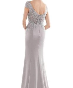 Rina Di Montella - Embroidered Faille Sheath Dress RD2718 - 1 Pc Light Mauve In Size 10 Available Formal Gowns