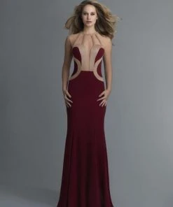 Saboroma - 99965 Jewel Neck Trumpet Dress