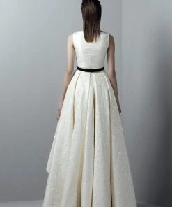 Saiid Kobeisy - 3357 Floral Brocade High Low Gown Formal Gowns