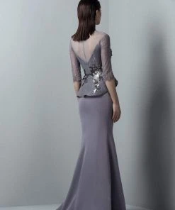 Saiid Kobeisy - 3374 Illusion Jewel Brode Mermaid Dress Formal Gowns