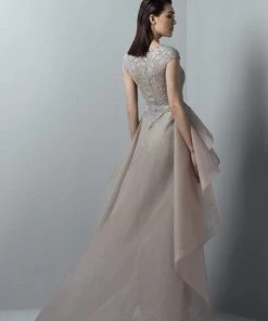 Saiid Kobeisy - 3375 Lace Illusion Bateau Dress With Overskirt Formal Gowns 6 Saiid Kobeisy - 3375 Lace Illusion Bateau Dress With Overskirt Formal Gowns