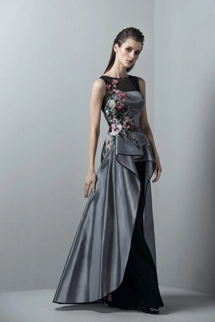 Formal Gowns Saiid Kobeisy - 3380 Sleeveless Metallic High Low Gown 3 Formal Gowns Saiid Kobeisy - 3380 Sleeveless Metallic High Low Gown
