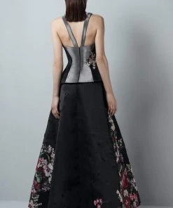 Saiid Kobeisy - 3381 Haltered Floral Embellished Gown Formal Gowns