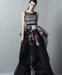 Formal Gowns Saiid Kobeisy - 3382 Illusion Neckline Organza Gown