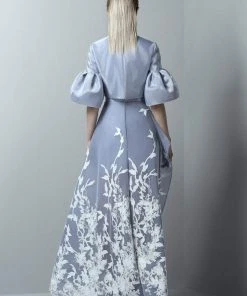 Saiid Kobeisy - 3388 Bell Sleeve Peplum High Low Evening Gown 5 Saiid Kobeisy - 3388 Bell Sleeve Peplum High Low Evening Gown