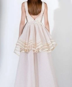 Formal Gowns Saiid Kobeisy - 3404 Plunging V-Neck Asymmetrical Hemmed A-Line Gown 5 Formal Gowns Saiid Kobeisy - 3404 Plunging V-Neck Asymmetrical Hemmed A-Line Gown