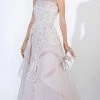 Saiid Kobeisy - 3405 Strapless Trailing Floral Adorned Tulle Gown 2 Saiid Kobeisy - 3405 Strapless Trailing Floral Adorned Tulle Gown