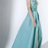 Formal Gowns Saiid Kobeisy - 3417 Strapless Embroidered A-Line Gown With Slit