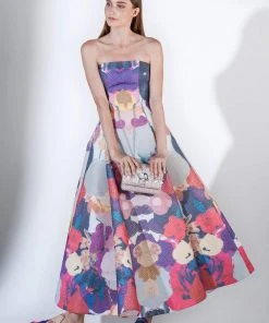 Formal Gowns Saiid Kobeisy - 3430 Strapless Multi-Colored Brocade A-line Dress
