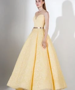 Formal Gowns Saiid Kobeisy - 3439 Strapless Illusion Sweetheart Top A-line Gown