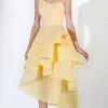Cocktail Dresses Saiid Kobeisy - 3440 Wavy Ruffled Skirt Sleeveless Tea Length Dress