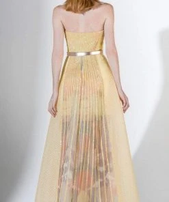 Saiid Kobeisy - 3442 Crystal Embellished Strapless A-line Dress