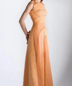 Saiid Kobeisy - 3444 Multi-Cut Jewel A-line Dress With Train Formal Gowns