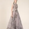 Formal Gowns Saiid Kobeisy - RE3553 Floral Motif Bead Embroidered Tulle Gown 1 Formal Gowns Saiid Kobeisy - RE3553 Floral Motif Bead Embroidered Tulle Gown