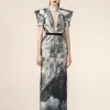 Formal Gowns Saiid Kobeisy - RE3568 Origami-Inspired Plunging Keyhole Printed Gown 2 Formal Gowns Saiid Kobeisy - RE3568 Origami-Inspired Plunging Keyhole Printed Gown