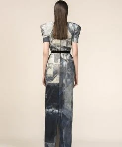 Formal Gowns Saiid Kobeisy - RE3568 Origami-Inspired Plunging Keyhole Printed Gown 5 Formal Gowns Saiid Kobeisy - RE3568 Origami-Inspired Plunging Keyhole Printed Gown