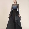 Formal Gowns Saiid Kobeisy - RE3581 Embroidered Long Sleeve A-line Dress