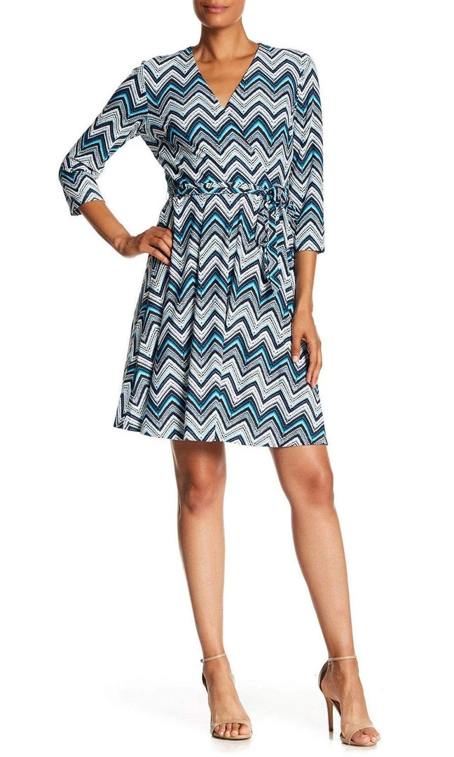 Sandra Darren - 71409 Quarter Length Chevron Print Dress Cocktail Dresses 3 Sandra Darren - 71409 Quarter Length Chevron Print Dress Cocktail Dresses