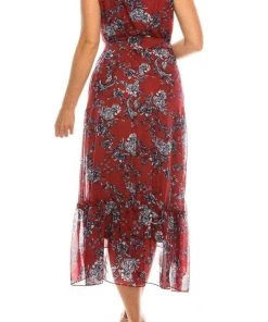 Sandra Darren - 73103 Sleeveless Floral Print Tea-Length Dress Prom Dresses