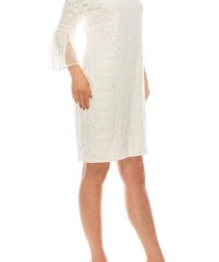 Prom Dresses Sandra Darren - 73759 Flounce Sleeve Floral Lace Sheath Dress 10 Prom Dresses Sandra Darren - 73759 Flounce Sleeve Floral Lace Sheath Dress