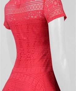 Cocktail Dresses Sangria - ADAOP1ACT Lace Illusion Bateau A-line Dress