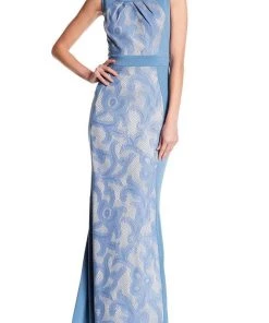 Formal Gowns Sangria - DWHGC93 Sleeveless Lace Panel Gown
