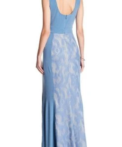 Formal Gowns Sangria - DWHGC93 Sleeveless Lace Panel Gown 9 Formal Gowns Sangria - DWHGC93 Sleeveless Lace Panel Gown