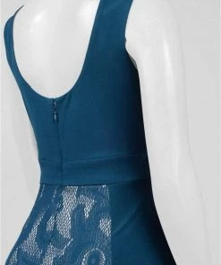 Formal Gowns Sangria - DWHGC93 Sleeveless Lace Panel Gown 13 Formal Gowns Sangria - DWHGC93 Sleeveless Lace Panel Gown