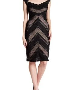 Sangria - DXGU994 Lace Queen Anne Sheath Dress Cocktail Dresses