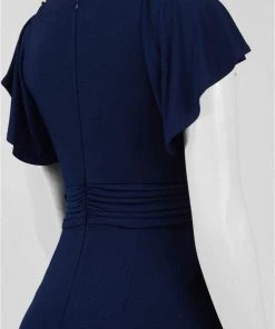 Sangria - SWIF987 Embellished Flutter Sleeve Dress Cocktail Dresses 7 Sangria - SWIF987 Embellished Flutter Sleeve Dress Cocktail Dresses