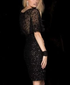 Scala - 48762ML Beaded And Sequined Cocktail Dress 10 Scala - 48762ML Beaded And Sequined Cocktail Dress