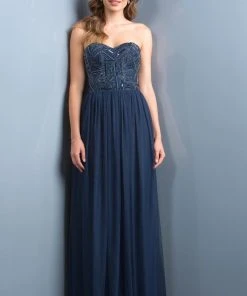 Formal Gowns Scala - 48801 Strapless Beaded Bodice Chiffon A-Line Gown 8 Formal Gowns Scala - 48801 Strapless Beaded Bodice Chiffon A-Line Gown