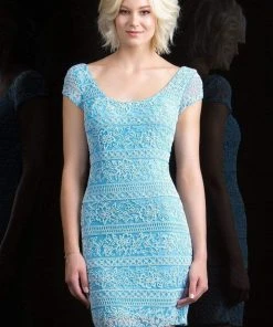 Cocktail Dresses Scala - 48825 Cap Sleeve Beaded Short Dress 8 Cocktail Dresses Scala - 48825 Cap Sleeve Beaded Short Dress